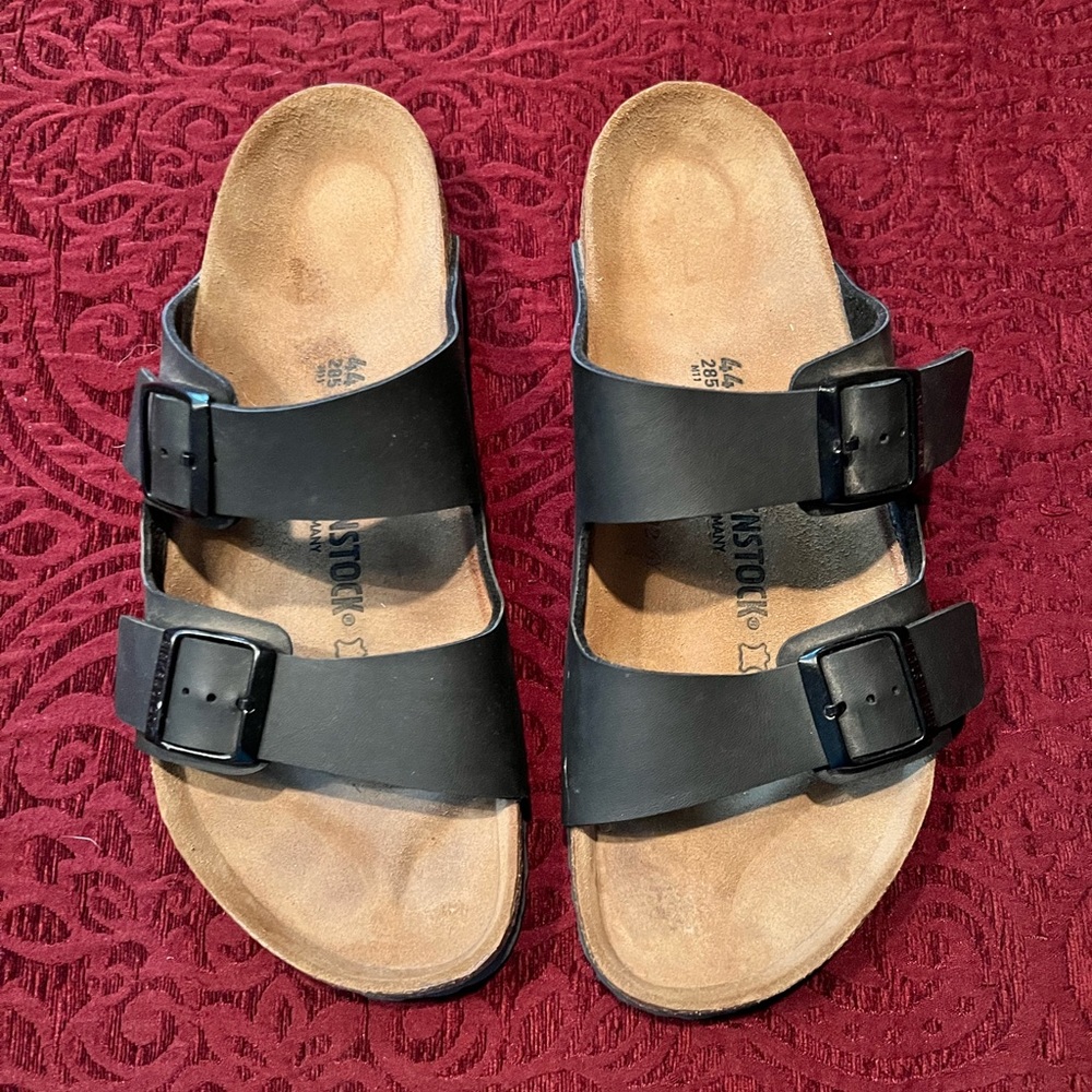 Mens Birkenstock Sandals black leather Size 12